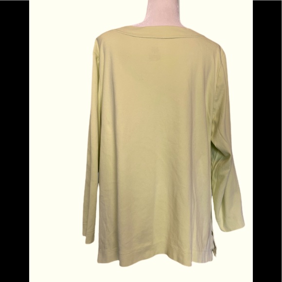 Isaac Mizrahi v neck sweatshirt lime green size 2X - Picture 3 of 11